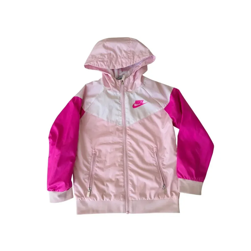 Nike Girls Colorblock Windbreaker Jacket - Pink (Size 6)